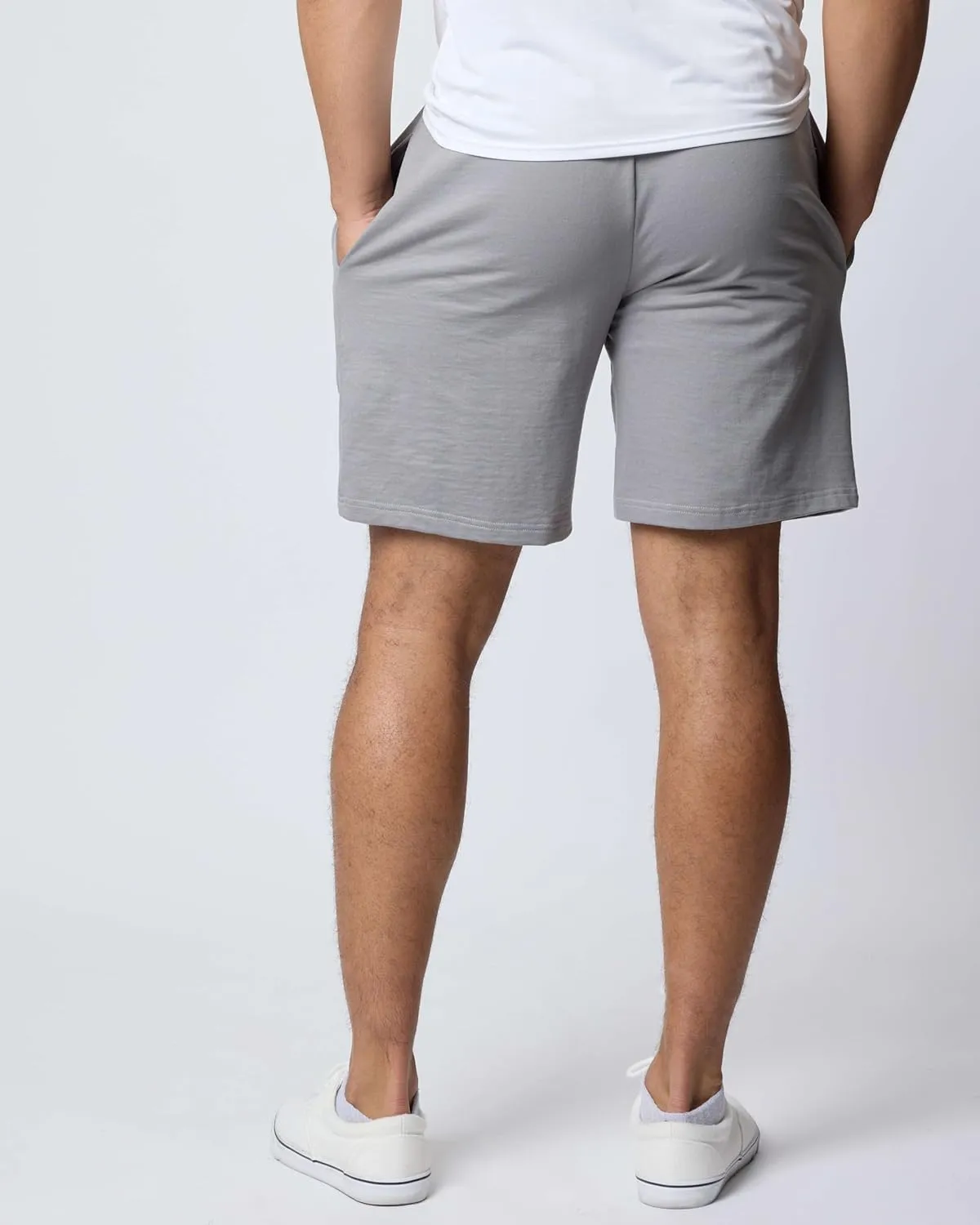Real Essentials 3 Pack: Men's Cotton 9" French Terry Casual Lounge Sweat Shorts with Pockets (Available in Big & Tall)