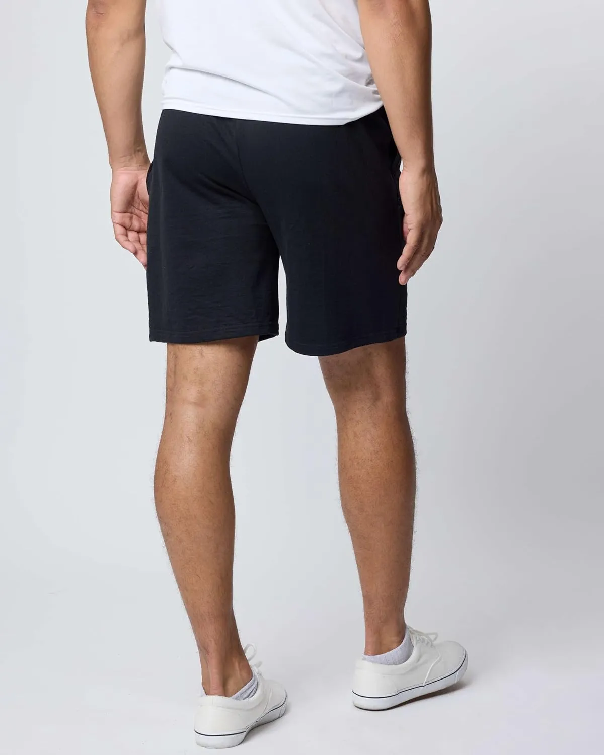 Real Essentials 3 Pack: Men's Cotton 9" French Terry Casual Lounge Sweat Shorts with Pockets (Available in Big & Tall)