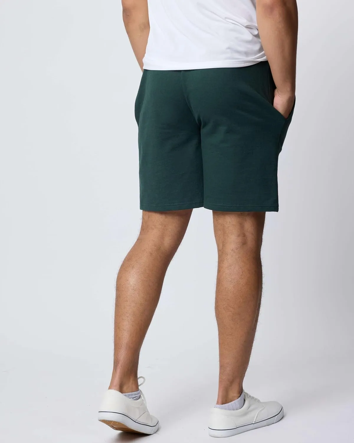 Real Essentials 3 Pack: Men's Cotton 9" French Terry Casual Lounge Sweat Shorts with Pockets (Available in Big & Tall)