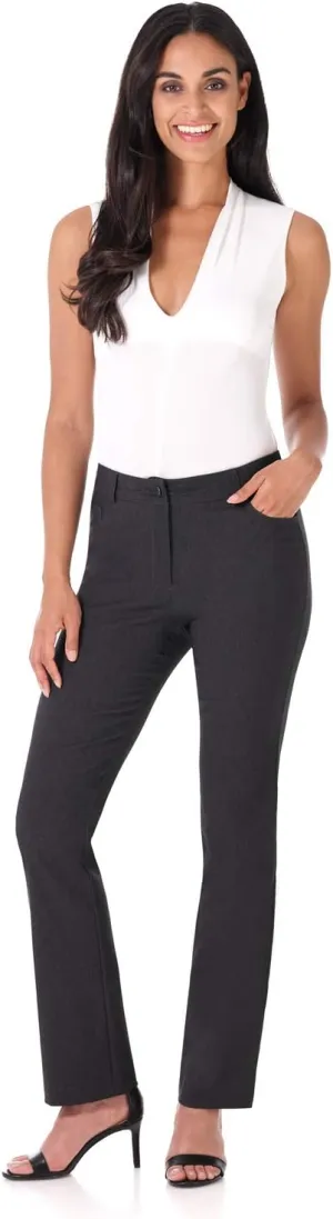 Rekucci Women's 5 Pocket Straight Leg Pant with Stretch Waistband