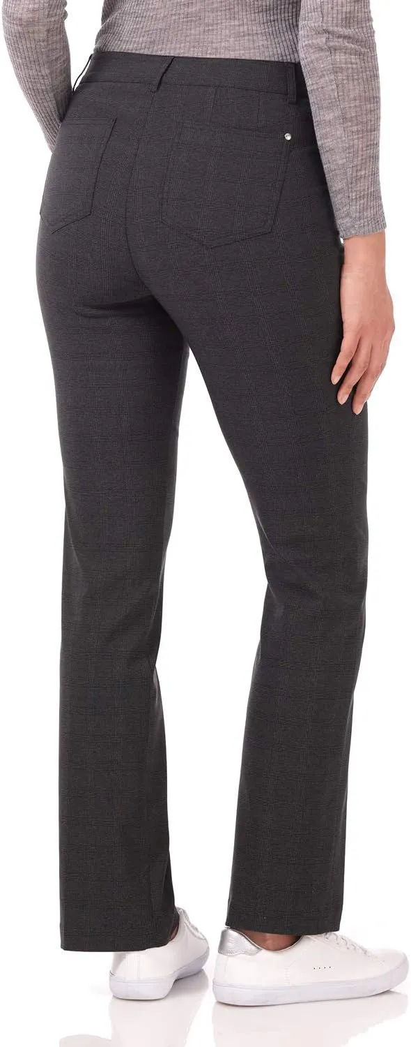 Rekucci Women's 5 Pocket Straight Leg Pant with Stretch Waistband