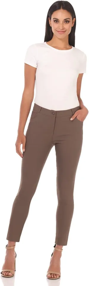 Rekucci Women's Comfort 5 Pocket Skinny Pant with Stretch Waistband