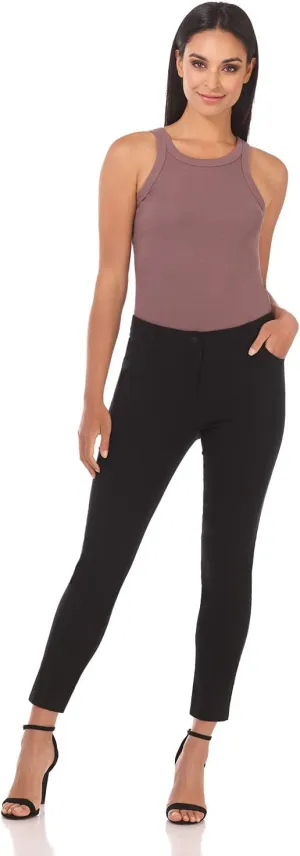 Rekucci Women's Comfort 5 Pocket Skinny Pant with Stretch Waistband