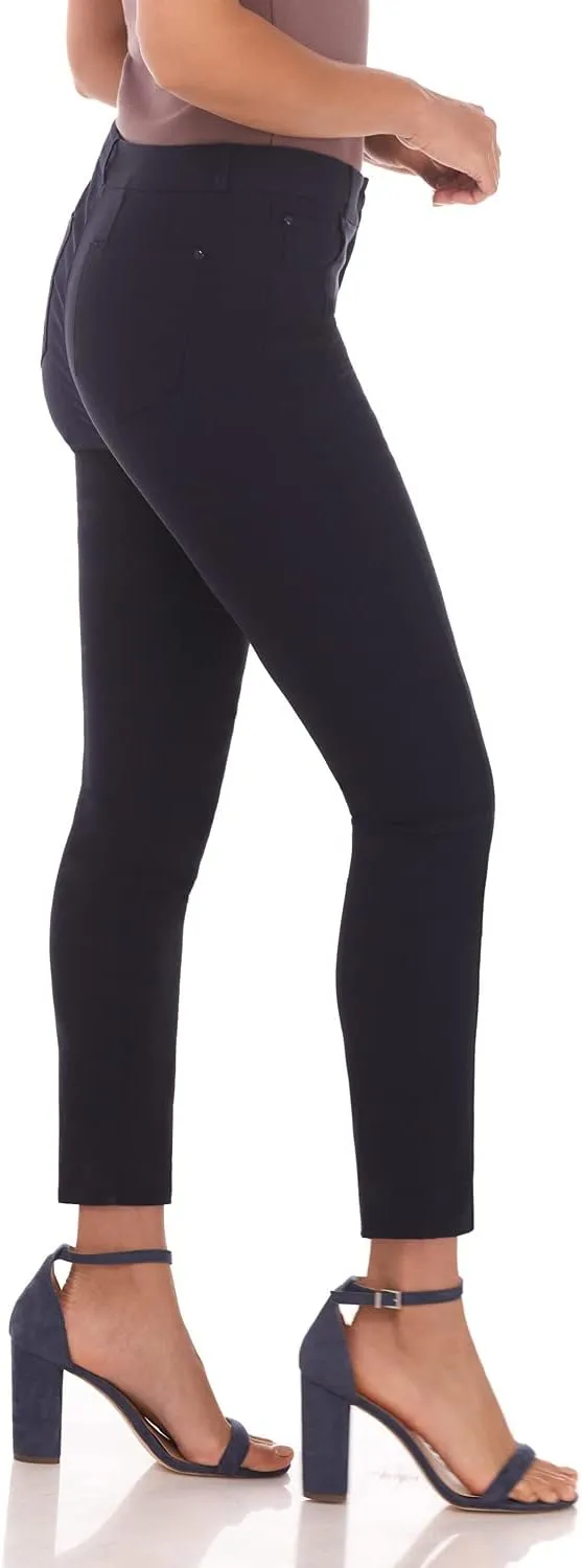 Rekucci Women's Comfort 5 Pocket Skinny Pant with Stretch Waistband