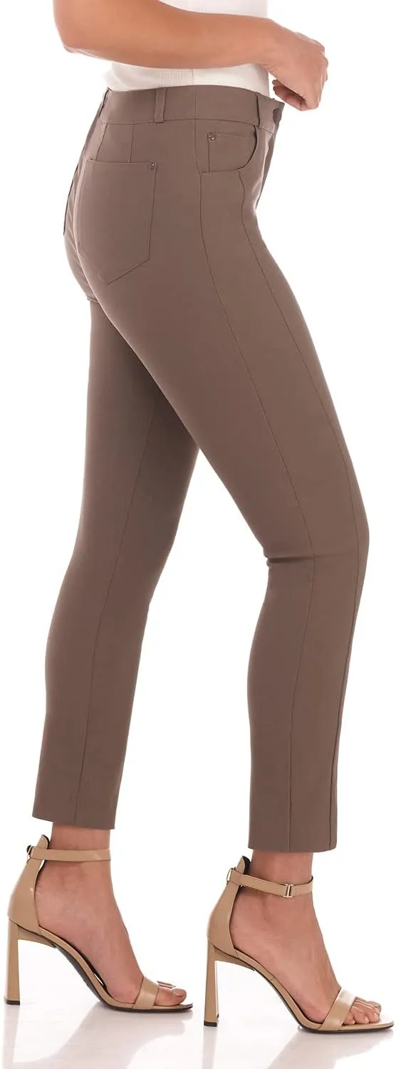Rekucci Women's Comfort 5 Pocket Skinny Pant with Stretch Waistband
