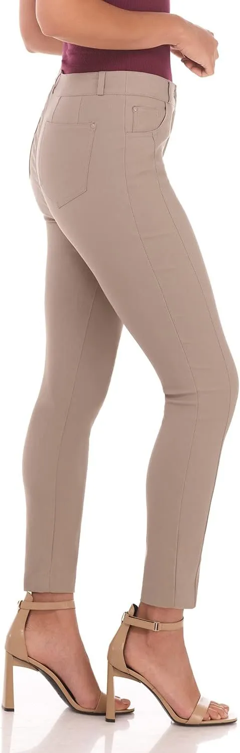 Rekucci Women's Comfort 5 Pocket Skinny Pant with Stretch Waistband