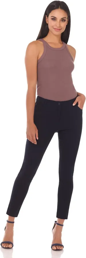 Rekucci Women's Comfort 5 Pocket Skinny Pant with Stretch Waistband