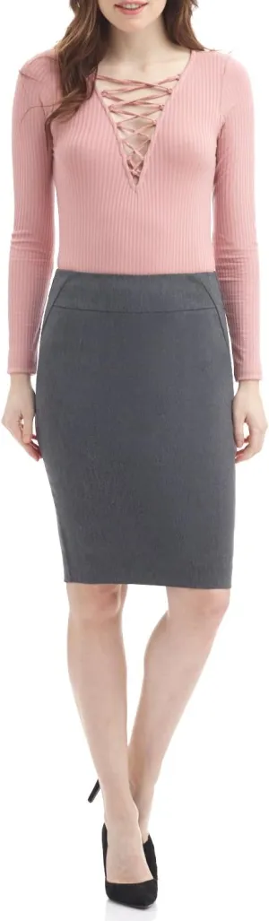 Rekucci Women's Ease into Comfort Fit Perfect Midi Pencil Skirt