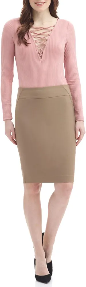 Rekucci Women's Ease into Comfort Fit Perfect Midi Pencil Skirt