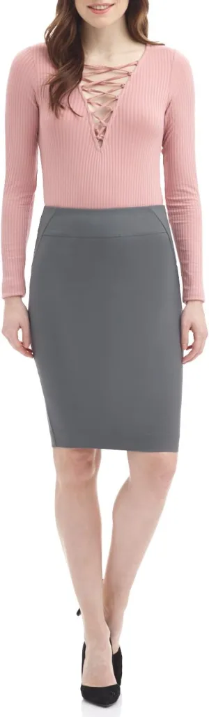 Rekucci Women's Ease into Comfort Fit Perfect Midi Pencil Skirt