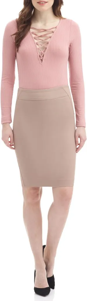 Rekucci Women's Ease into Comfort Fit Perfect Midi Pencil Skirt