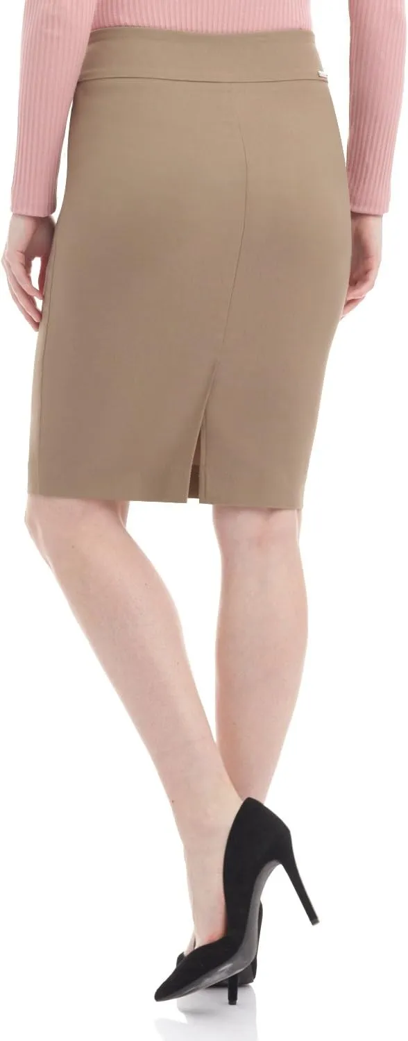 Rekucci Women's Ease into Comfort Fit Perfect Midi Pencil Skirt