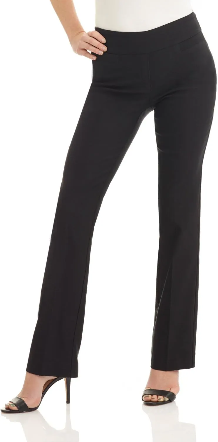 Rekucci Womens Ease into Comfort Stretchy Business Casual Bootcut Pull-On Everyday Office Pant in Regular/Tall/Petite Sizes
