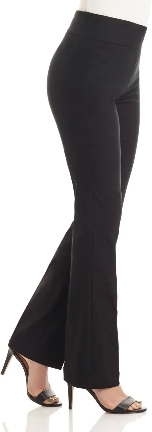 Rekucci Womens Ease into Comfort Stretchy Business Casual Bootcut Pull-On Everyday Office Pant in Regular/Tall/Petite Sizes
