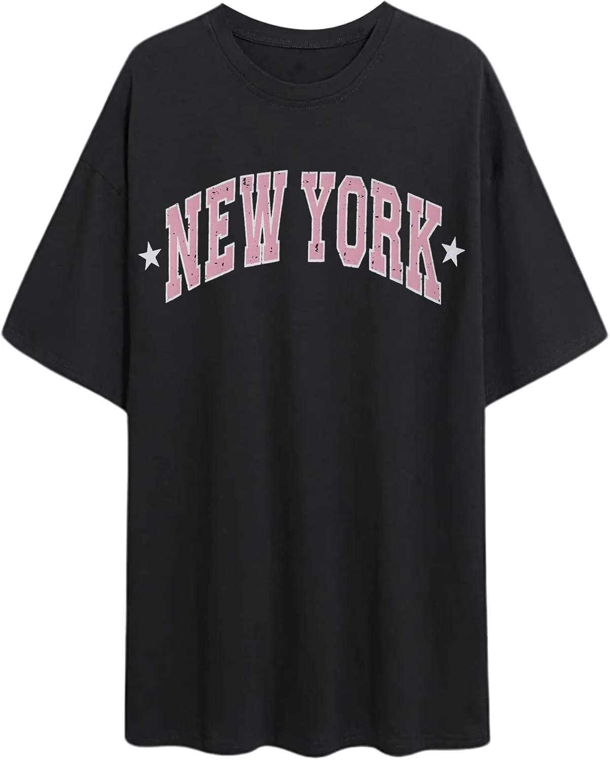 Remidoo Women's Casual Short Sleeve Graphic Oversized T Shirt Loose Letter Print Tee Top Blouse