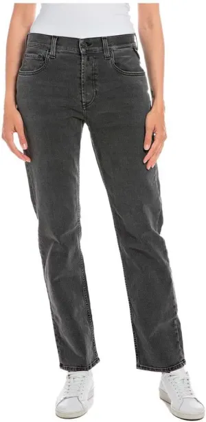 Replay Maijke Women's Straight Fit Jeans, Dark Grey 097, 31W x 30L