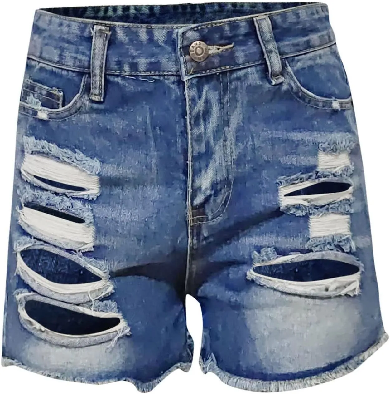 Ripped Jean Shorts Womens High Waisted Summer Casual Frayed Raw Hem Distressed Denim Short Comfy Pull On Hot Shorts