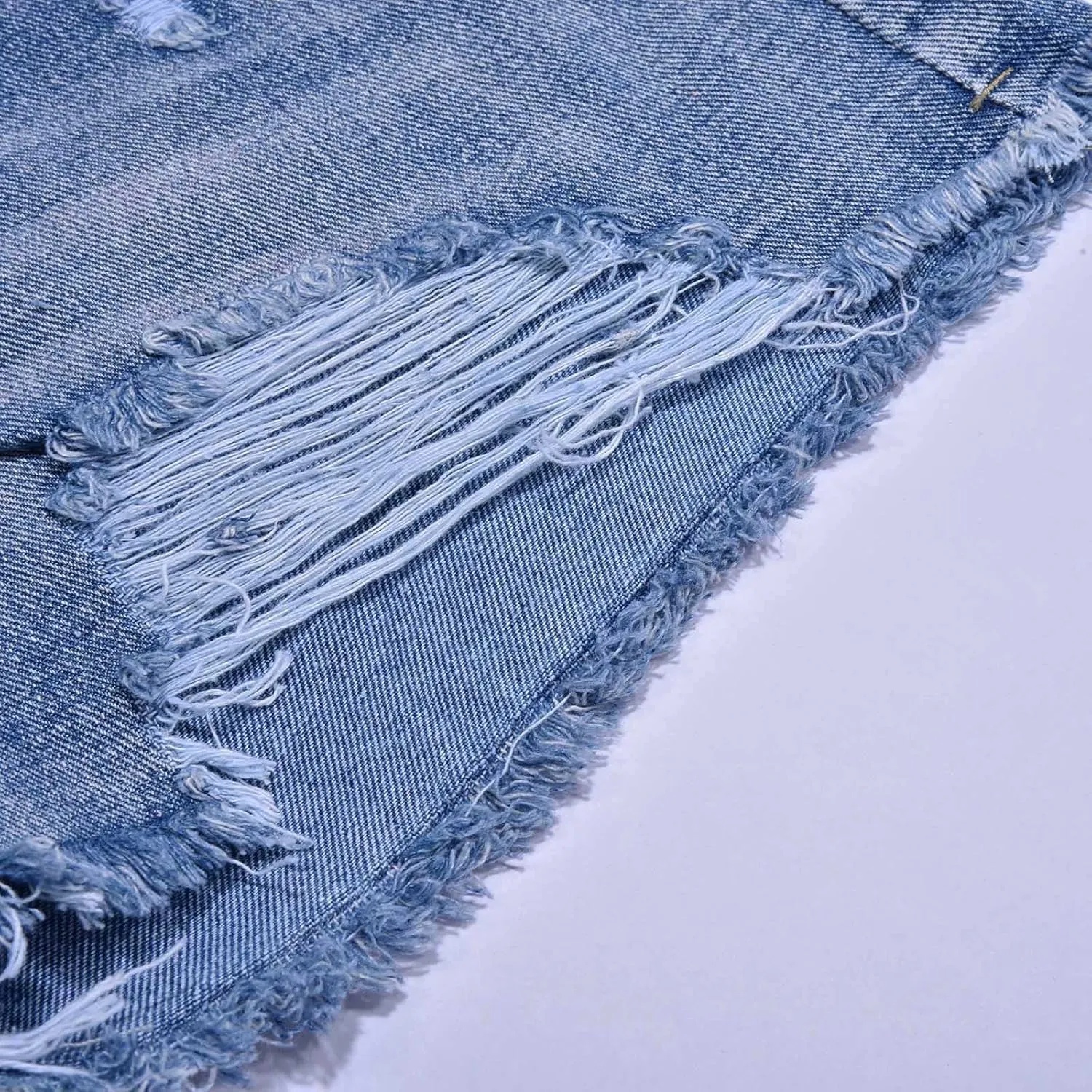 Ripped Jean Shorts Womens High Waisted Summer Casual Frayed Raw Hem Distressed Denim Short Comfy Pull On Hot Shorts