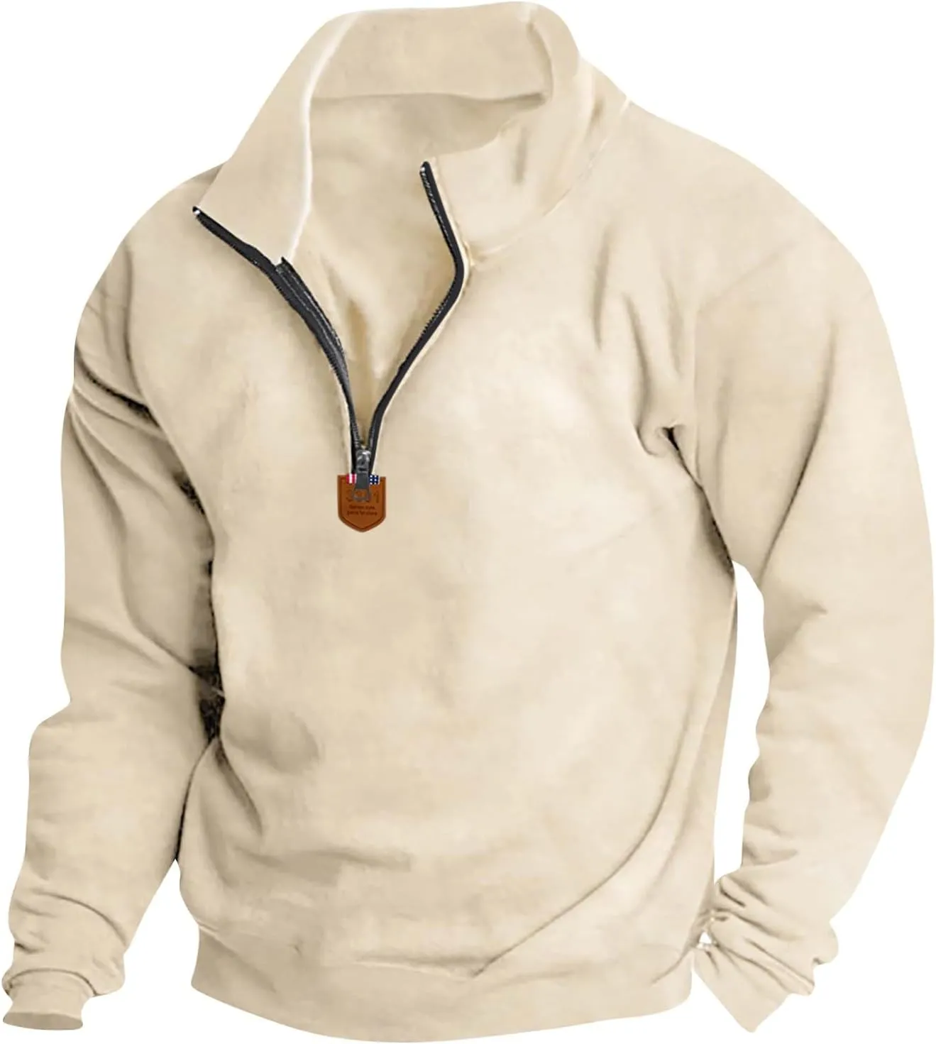 RTTUIOP Mens 1/4 Zip Pullover Fleece Western Sweaters Work Pullover Long Sleeve Solid Warm V Neck Quarter Zip Pullovers
