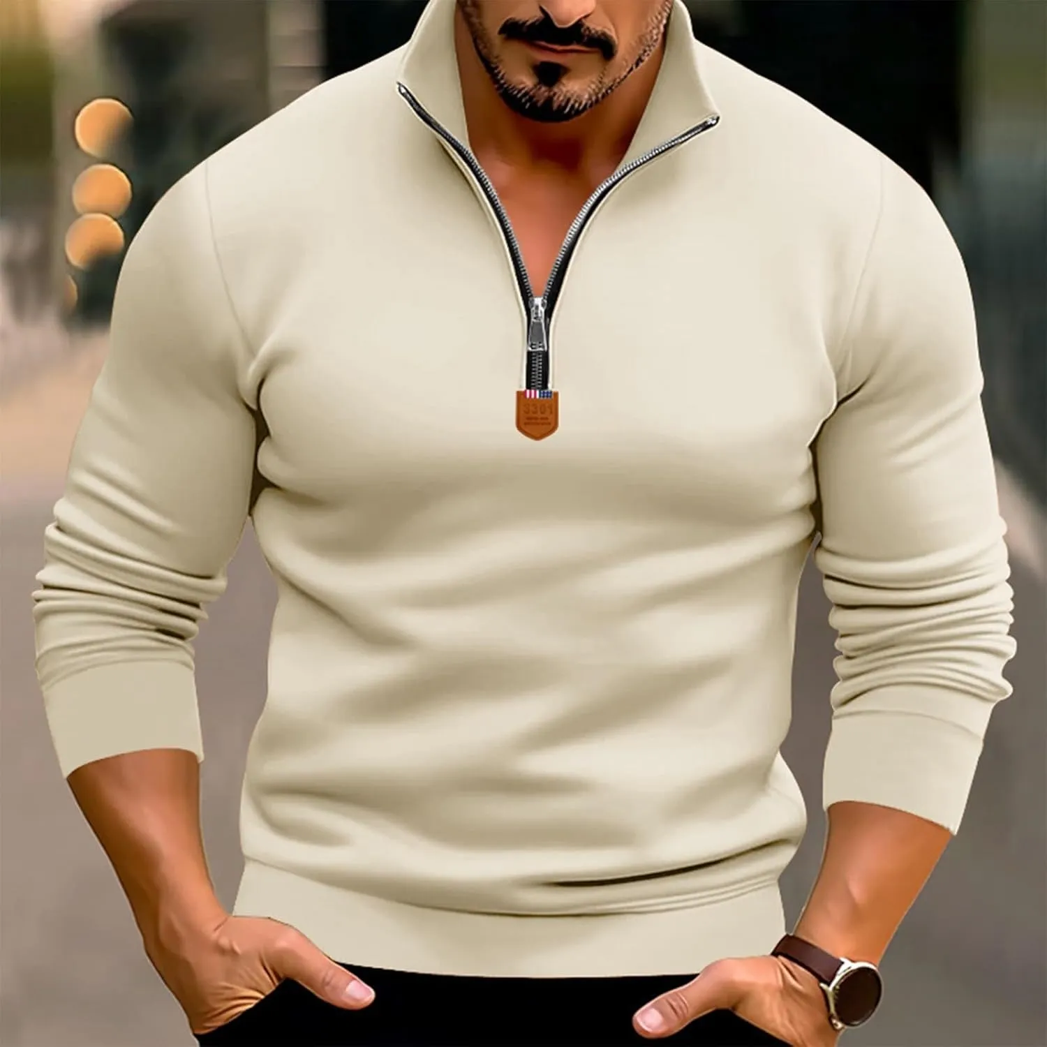 RTTUIOP Mens 1/4 Zip Pullover Fleece Western Sweaters Work Pullover Long Sleeve Solid Warm V Neck Quarter Zip Pullovers