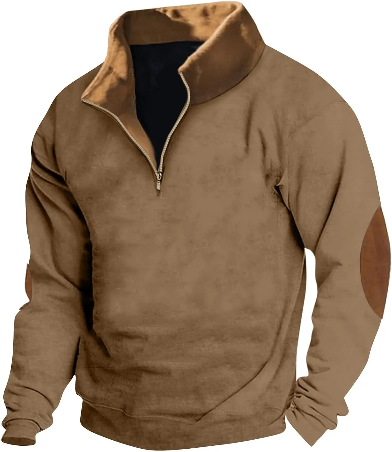 RTTUIOP Mens 1/4 Zip Pullover Sherpa Fleece Western Sweaters Long Sleeve Casua Pullover Outdoor Vneck Quarter Zip Sweatshirts