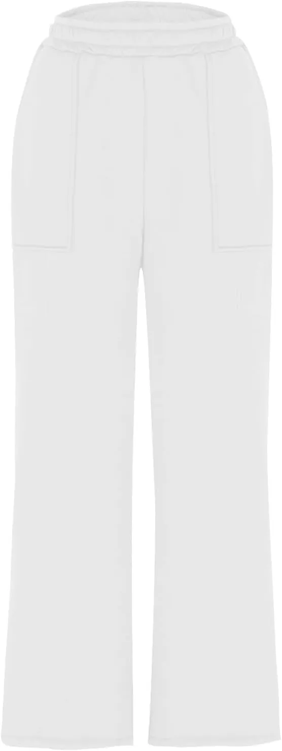 Ruziyoog Womens Wide Leg Sweatpants Casual Loose Solid Color Pants Comfy Lounge Joggers Baggy Lounge Trousers with Pockets