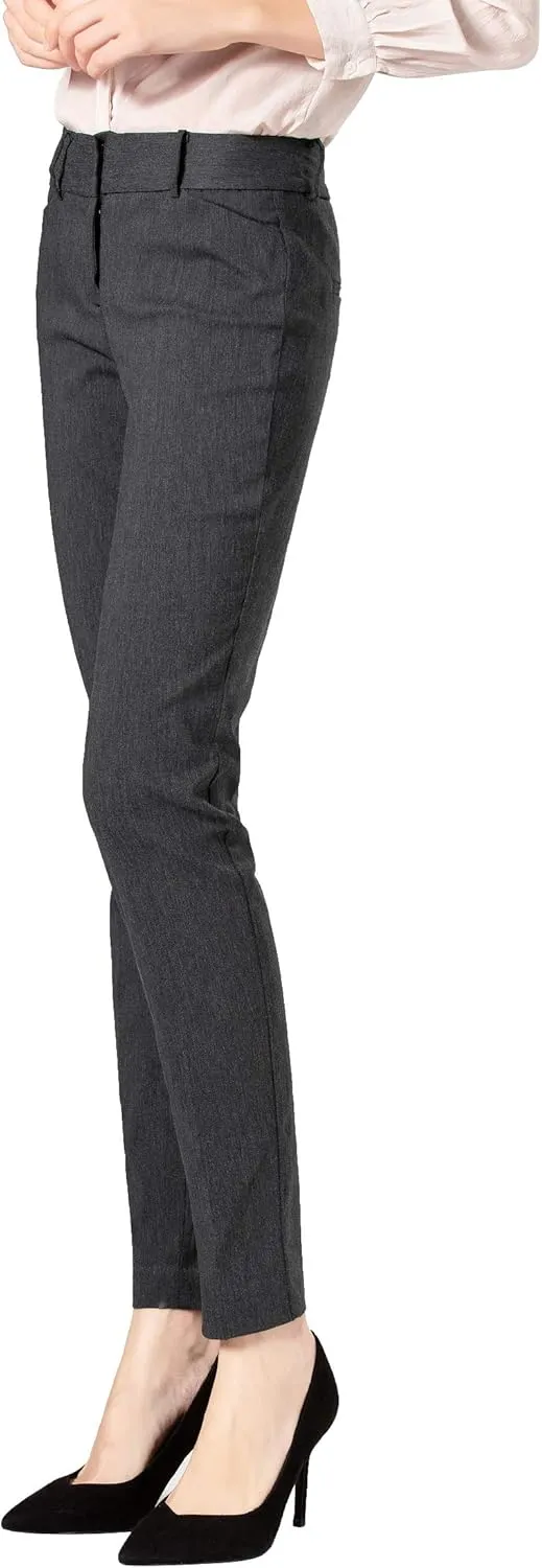 SATINATO Women's Straight Pants Stretch Slim Skinny Solid Trousers Casual Business Office