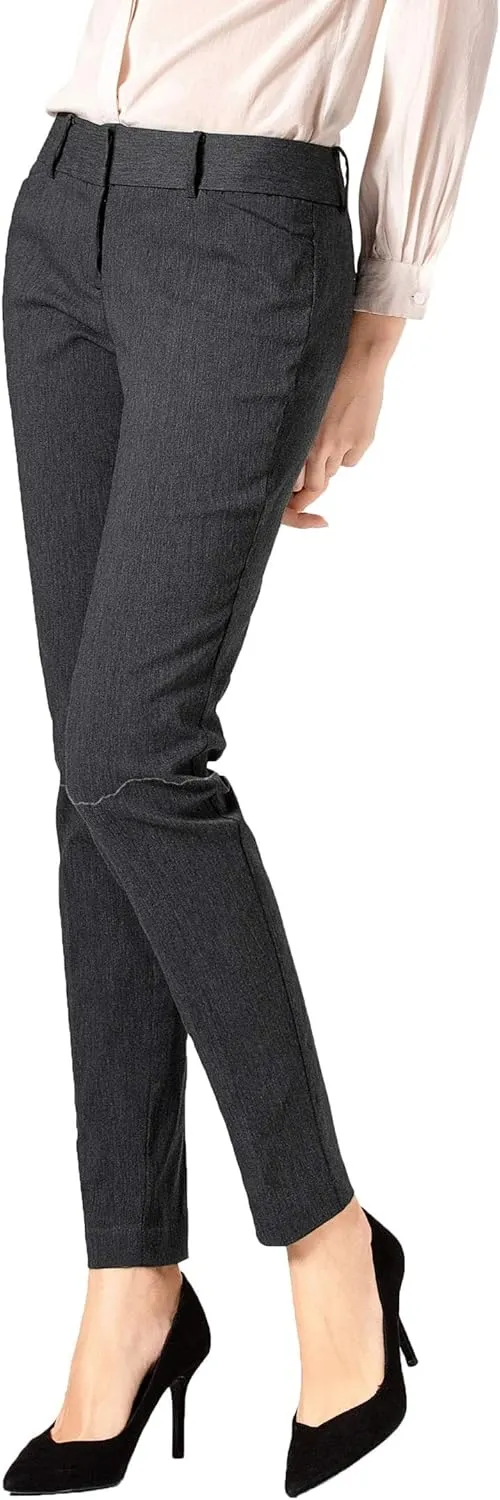 SATINATO Women's Straight Pants Stretch Slim Skinny Solid Trousers Casual Business Office