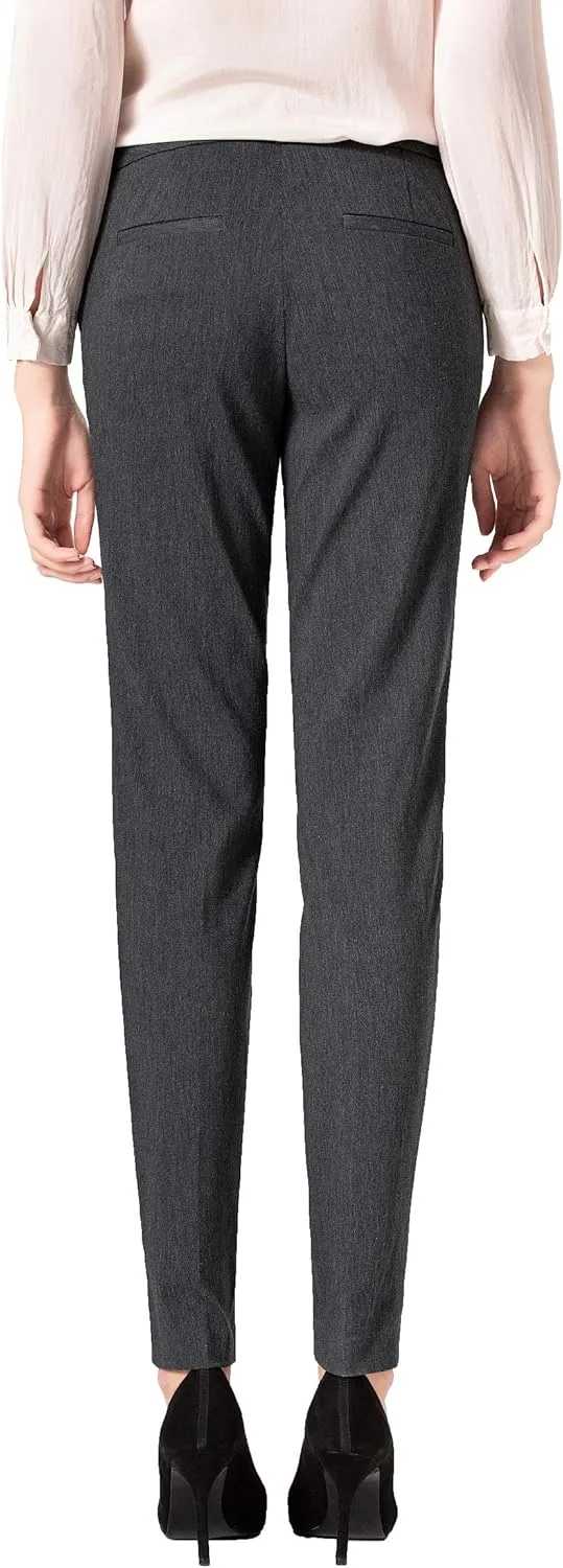 SATINATO Women's Straight Pants Stretch Slim Skinny Solid Trousers Casual Business Office