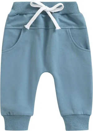 SAYOO Toddler Baby Boys Harem Pants Drawstring Terry Active Joggers Pants Cotton Pull-on Crawling Toddler Fall Sweatpants