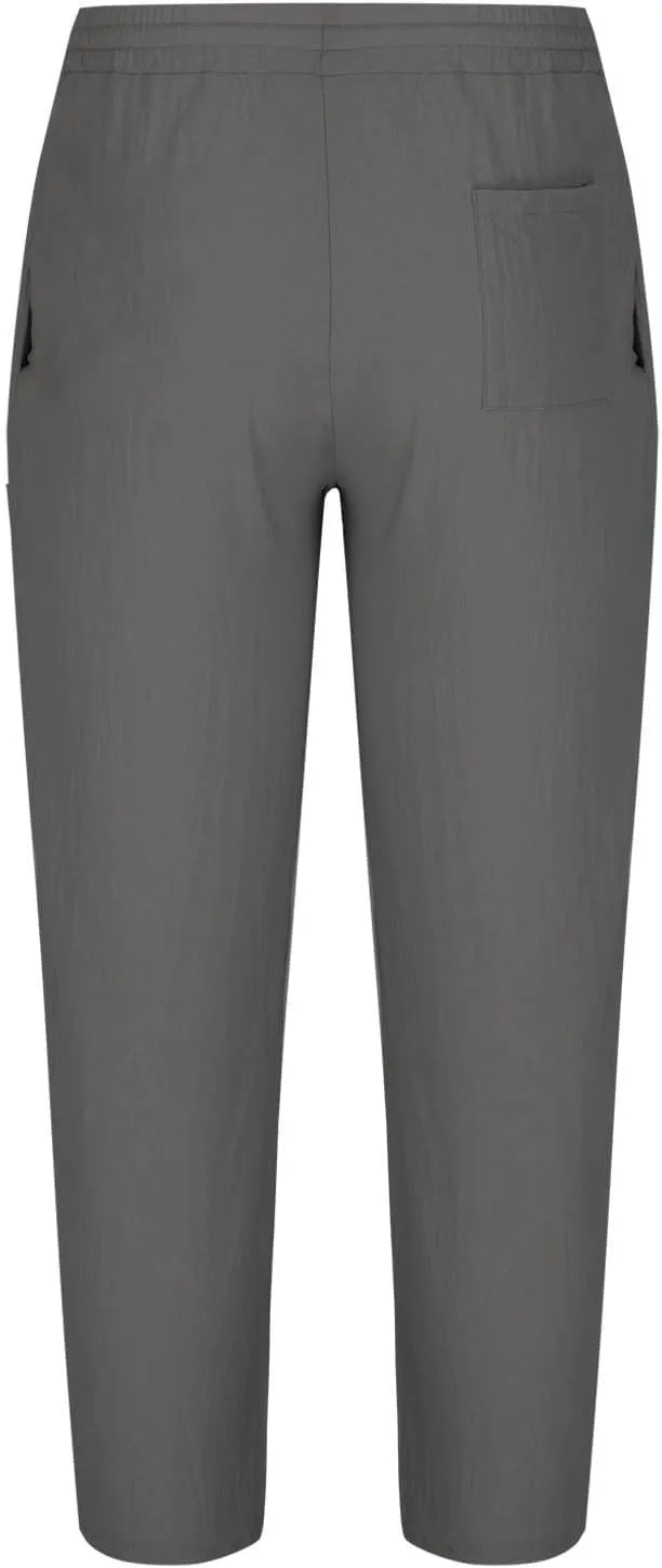 Sinzelimin Men's Linen Capri Pants Fashion Solid Color Cotton Drawstring Elastic Waist Loose Comfy Casual Wide Leg Sweatpant