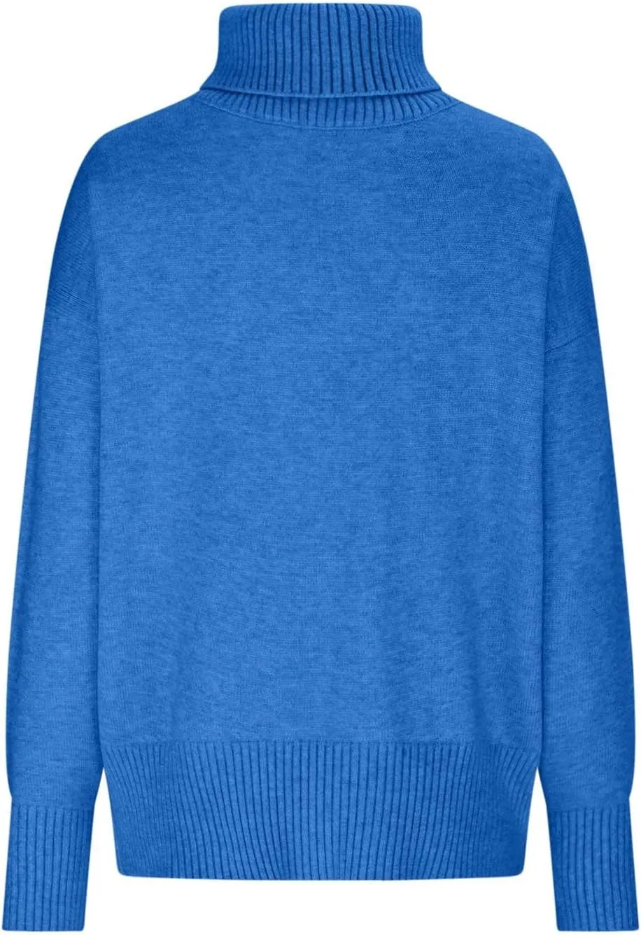 Solid Color Turtleneck Sweater Jumpers for Women Oversized Knitted Chunky Fall Winter Pullover Loose Knit Blouse
