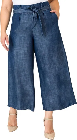 Standards & Practices Women’s Plus Size Tencel Denim Wide Leg Palazzo Pants Casual Style