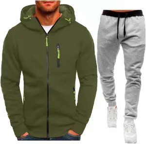 Sweat Pants And Hoodie Set Men Combination Work Pants For Sports Casual Fitness Jogging Men'S Sweatsuits 2 Piece Set
