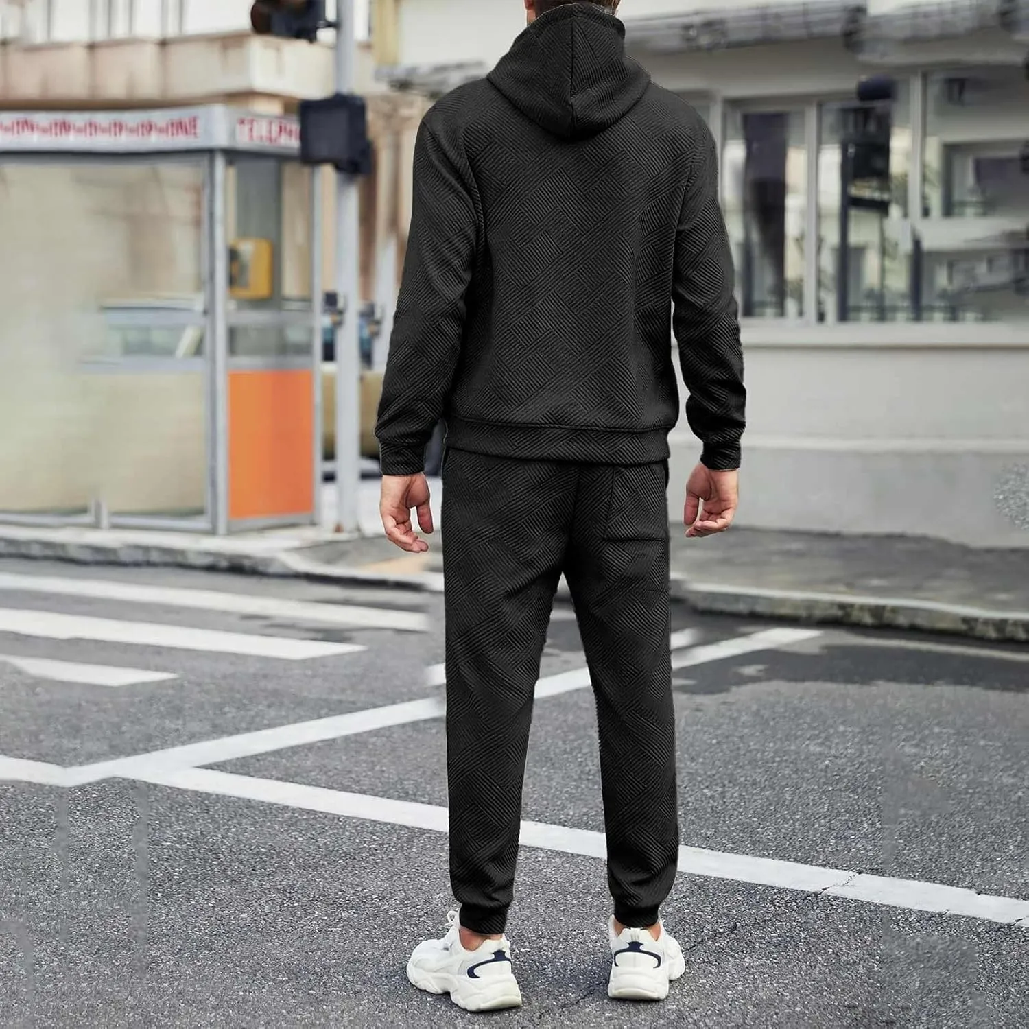 Sweat Pants And Hoodie Set Men Combination Work Pants For Sports Casual Fitness Jogging Men'S Sweatsuits 2 Piece Set