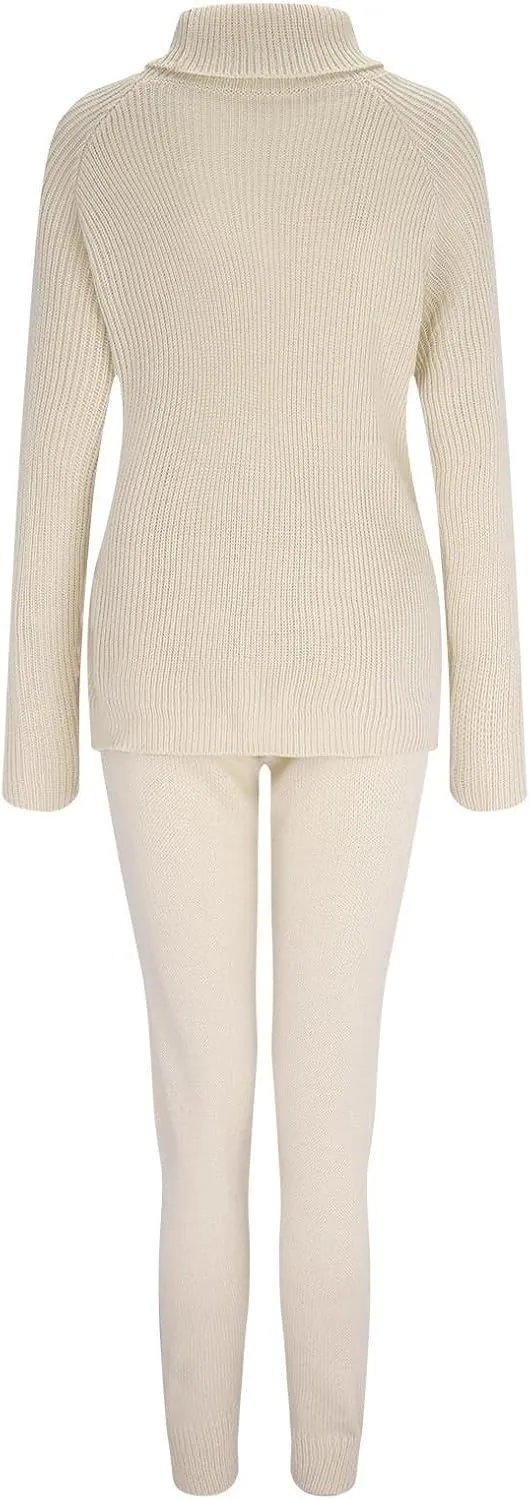 Sweater for Women Long Sleeve High Neck Knitted Pullover Plain Fall Tops Knit Lightweight Casual Trendy Loose Fit Autumn