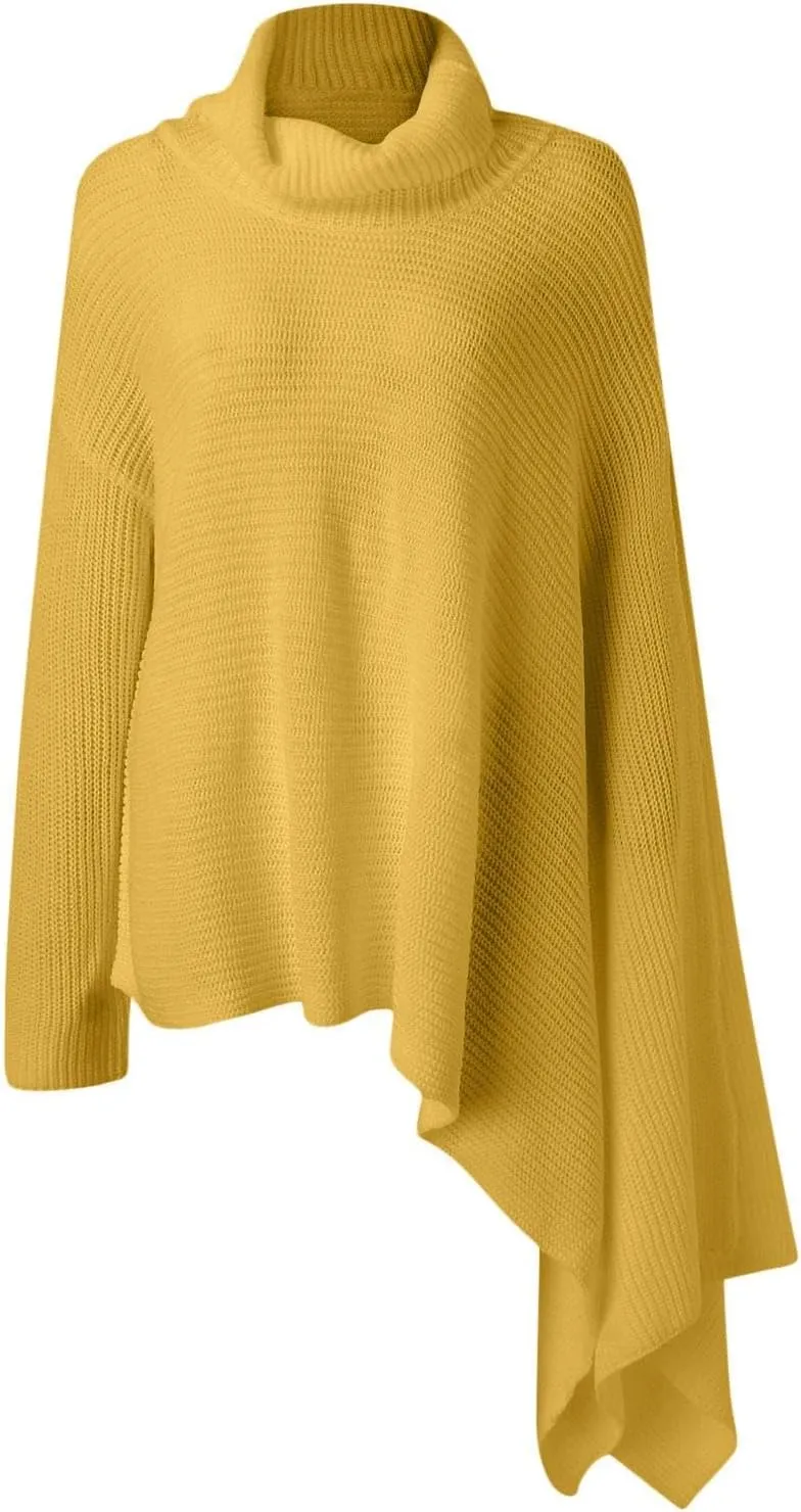 Sweater for Women Long Sleeve High Neck Knitted Pullover Plain Fall Tops Loose Fit Spring Oversized Turtleneck Warm Winter