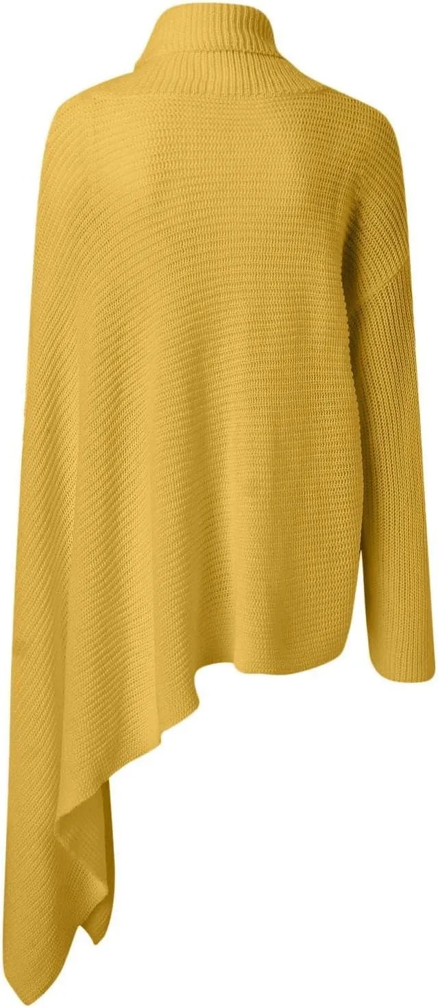 Sweater for Women Long Sleeve High Neck Knitted Pullover Plain Fall Tops Loose Fit Spring Oversized Turtleneck Warm Winter