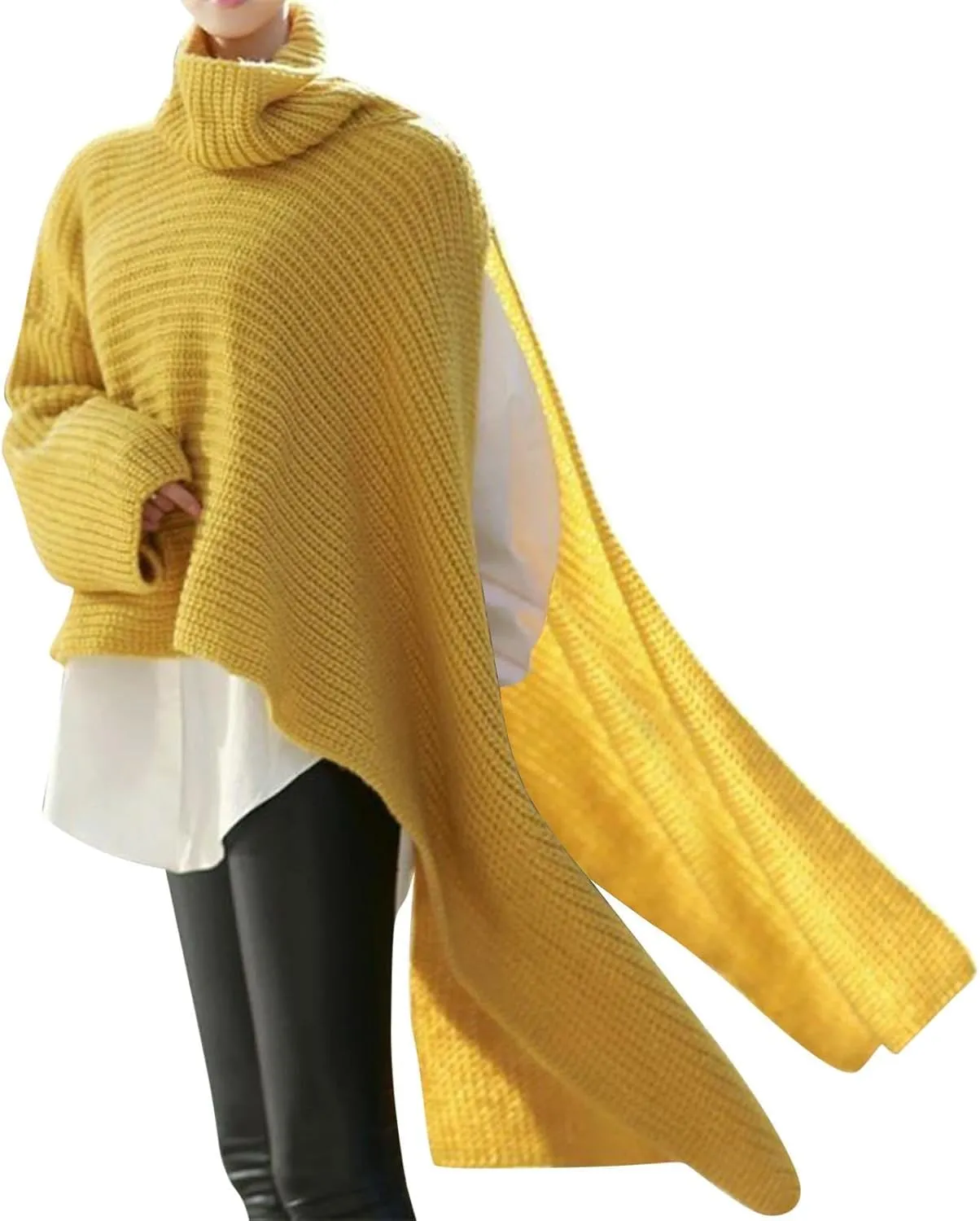 Sweater for Women Long Sleeve High Neck Knitted Pullover Plain Fall Tops Loose Fit Spring Oversized Turtleneck Warm Winter