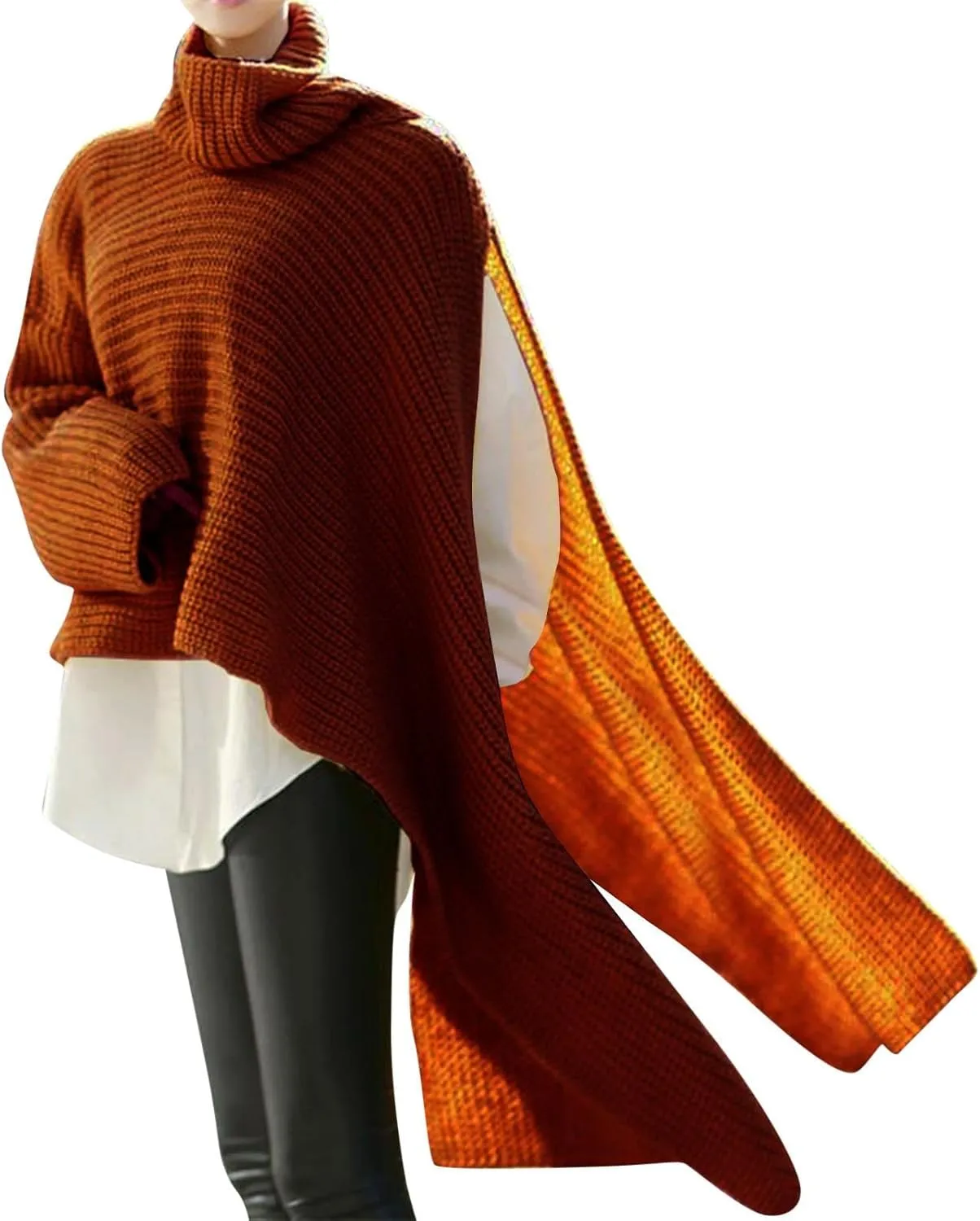 Sweater for Women Long Sleeve High Neck Knitted Pullover Plain Fall Tops Loose Fit Spring Oversized Turtleneck Warm Winter