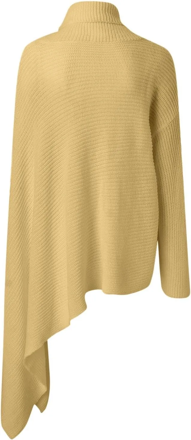 Sweater for Women Long Sleeve High Neck Knitted Pullover Plain Fall Tops Loose Fit Spring Oversized Turtleneck Warm Winter