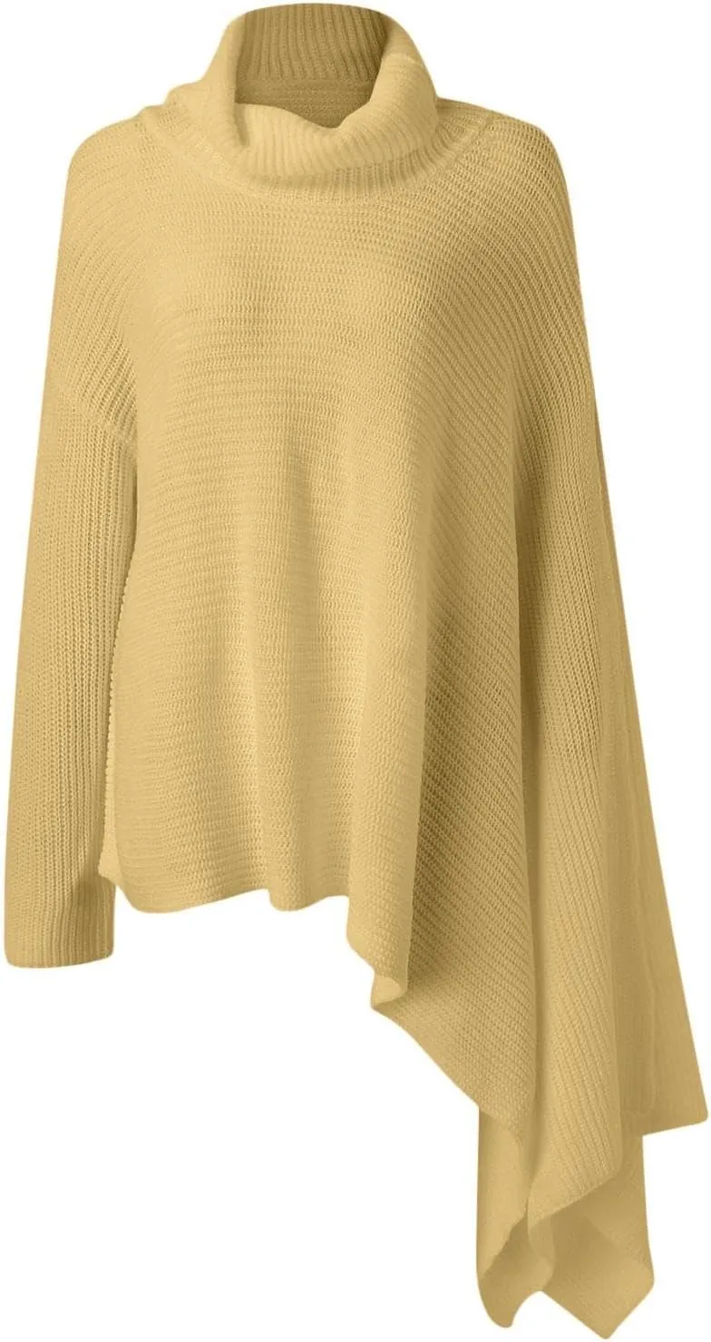 Sweater for Women Long Sleeve High Neck Knitted Pullover Plain Fall Tops Loose Fit Spring Oversized Turtleneck Warm Winter