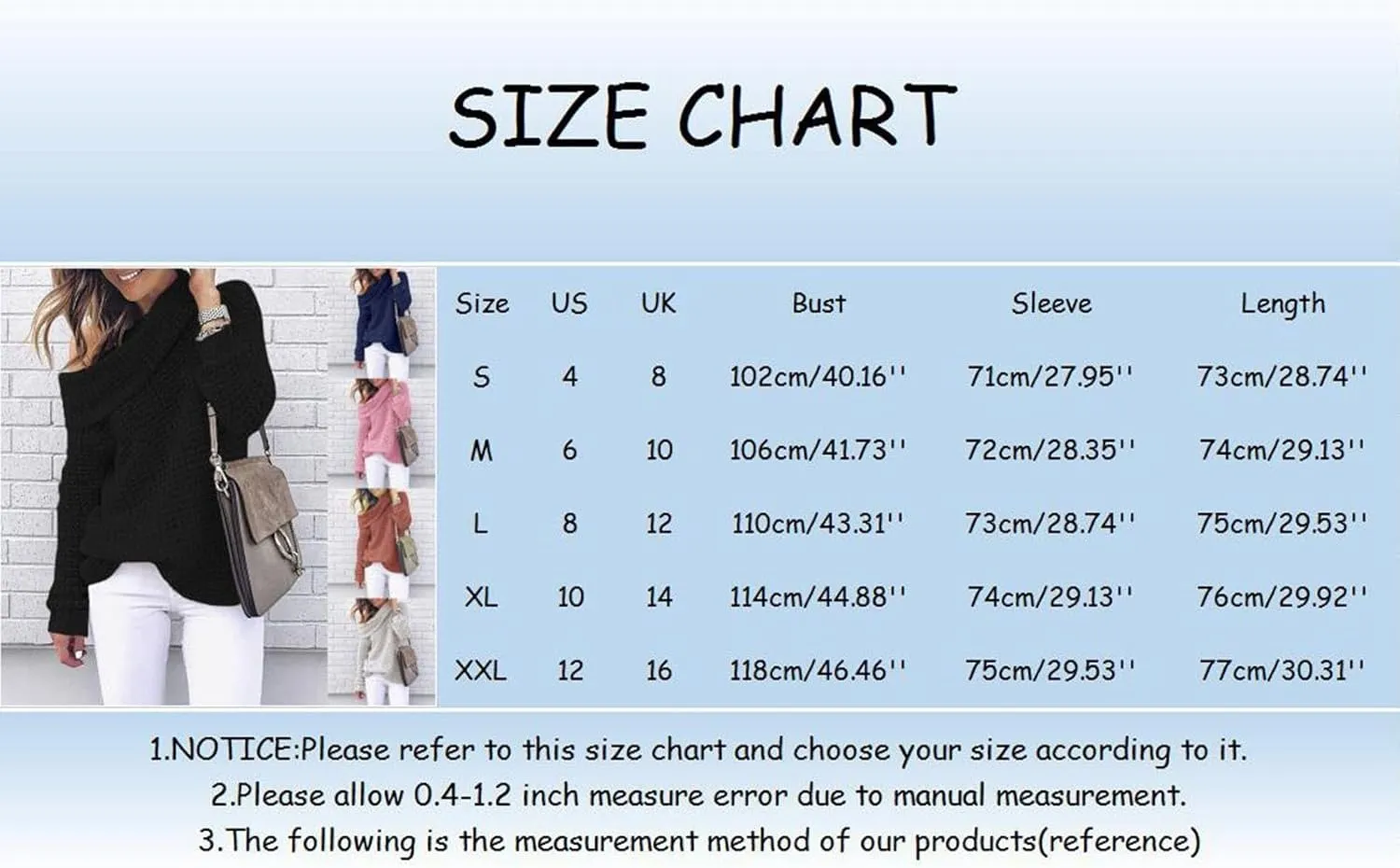 Sweater for Women Long Sleeve High Neck Knitted Pullover Plain Fall Tops Trendy Tunic Outwear Autumn Spring Casual Warm