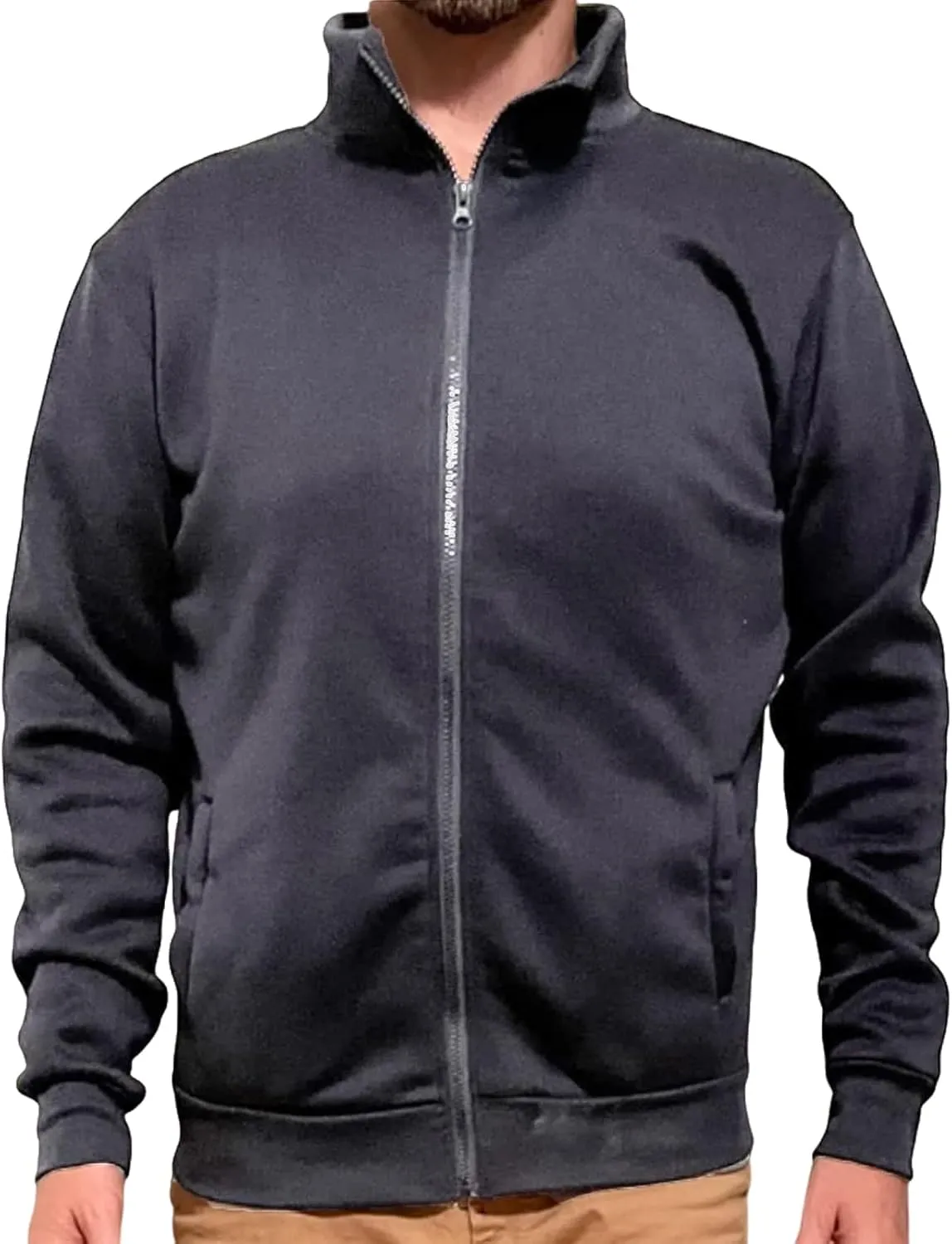 Sweaters for Men Cardigan Sweatshirt Hoodless Zip Up Jacket High Neck Lightweight Sueter Para Hombres