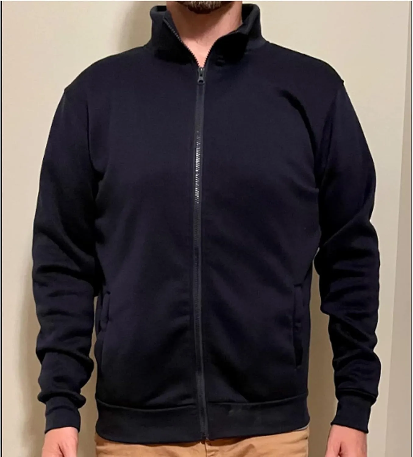 Sweaters for Men Cardigan Sweatshirt Hoodless Zip Up Jacket High Neck Lightweight Sueter Para Hombres