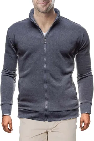 Sweaters for Men Cardigan Sweatshirt Hoodless Zip Up Jacket High Neck Lightweight Sueter Para Hombres