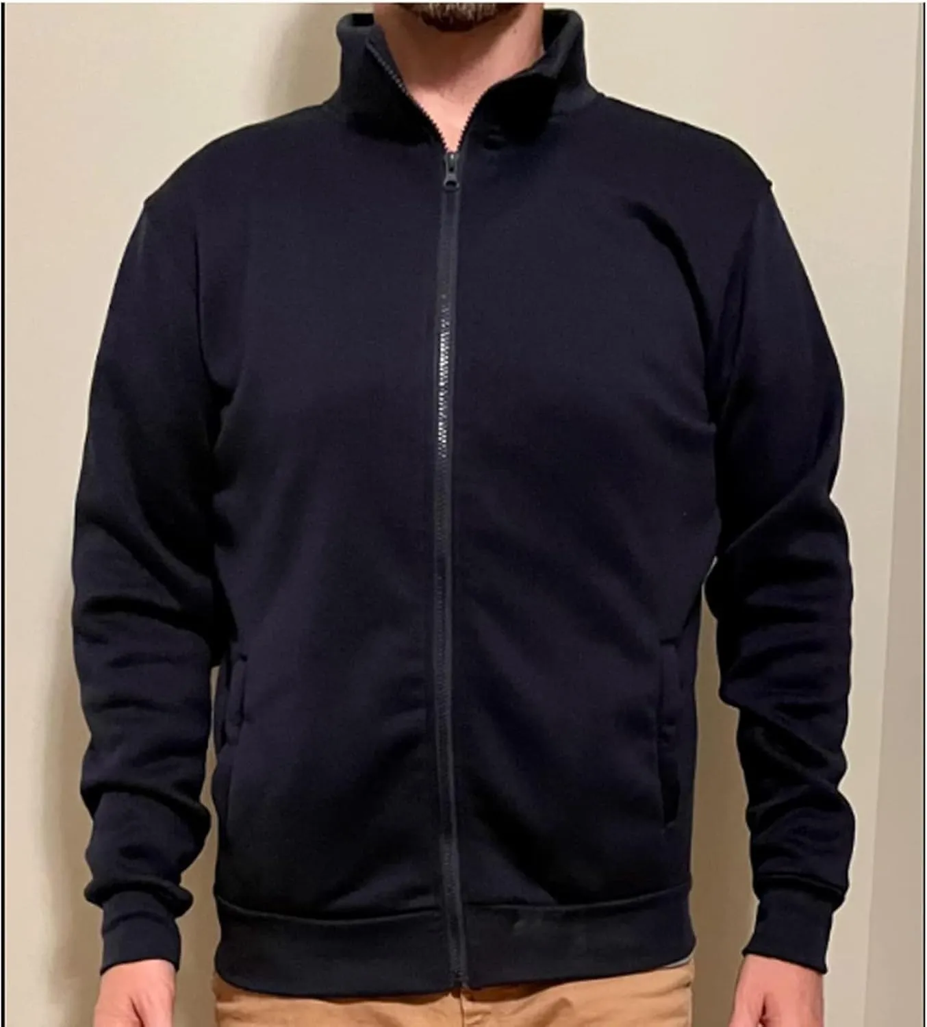 Sweaters for Men Cardigan Sweatshirt Hoodless Zip Up Jacket High Neck Lightweight Sueter Para Hombres