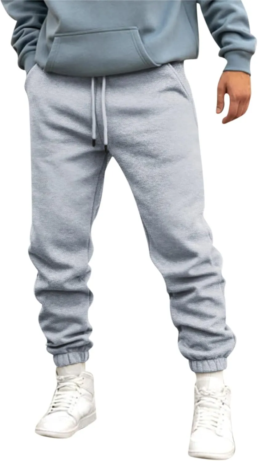 Sweatpants for Men with Pockets Mens Zip Joggers Pants Casual Gym Workout Track Pants Slim Fit Tapered Sweatpant Mens