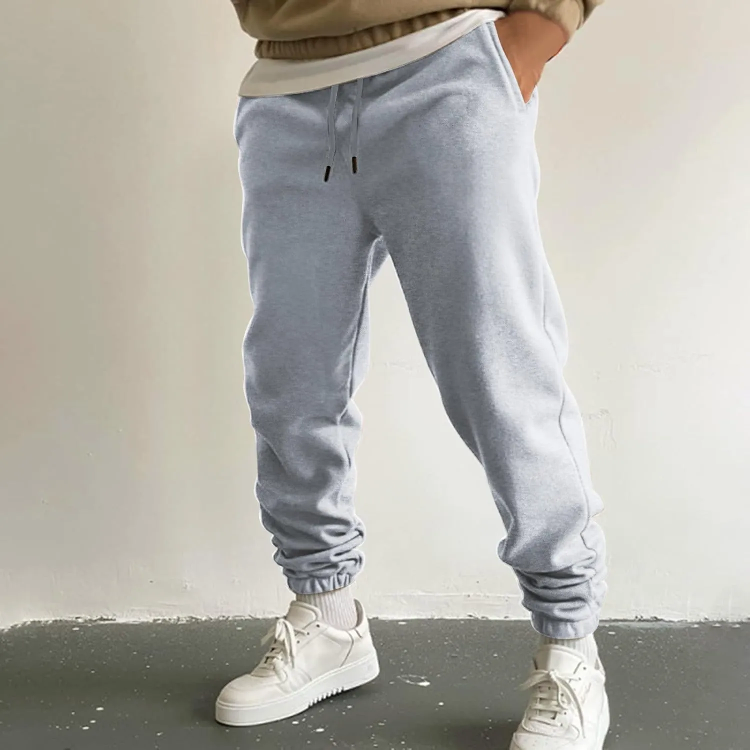Sweatpants for Men with Pockets Mens Zip Joggers Pants Casual Gym Workout Track Pants Slim Fit Tapered Sweatpant Mens