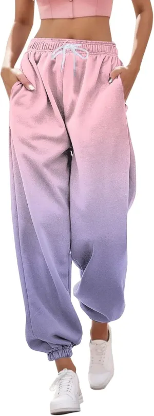 Sweatpants Women Cinch Bottom Baggy High Waisted Sweat Pants Casual Joggers Y2k Aesthetic Warm Trousers with Pockets